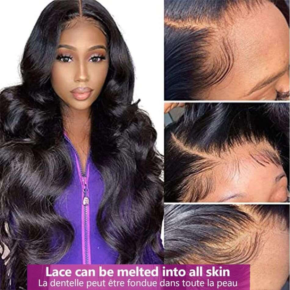 Black Medium Long Curly Front Lace Chemical Fiber Wig