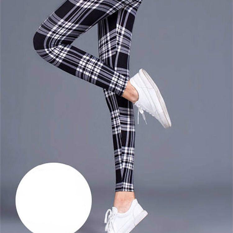 Milk silk check leggings - JWHL FASHION