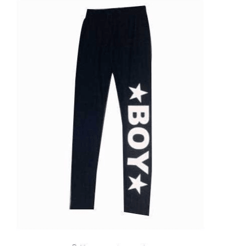 Letter printed cotton leggings mid-rise cropped pants yoga pants - JWHL FASHION