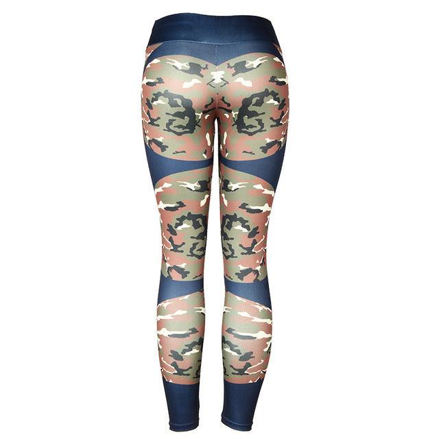 Print patchwork yoga leggings - JWHL FASHION