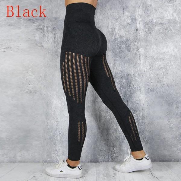 High waist yoga pants women's knit - JWHL FASHION