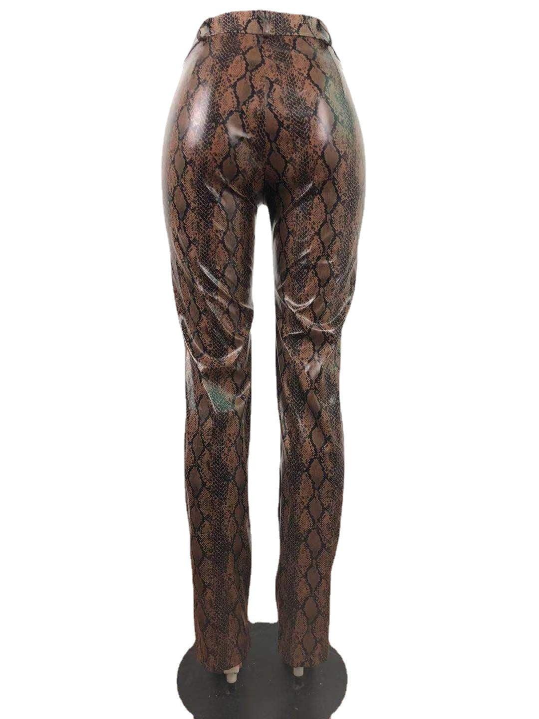 Women'S Wide-Leg Stretch Leather Pants or Trousers - JWHL FASHION