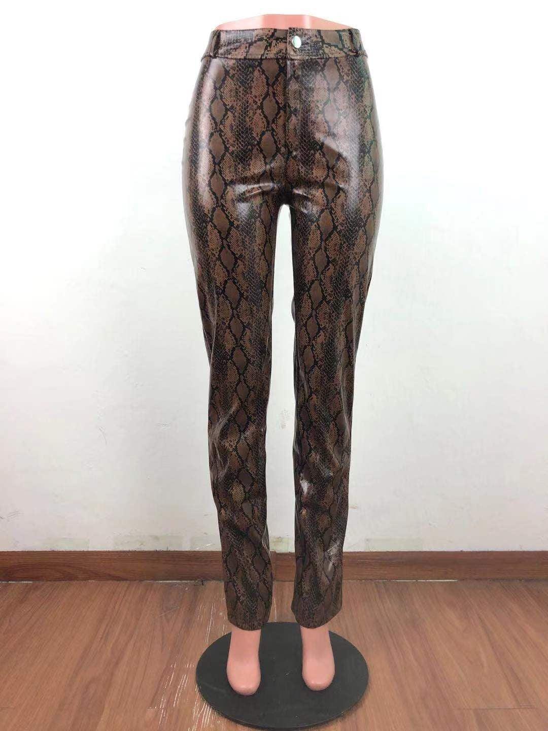 Women'S Wide-Leg Stretch Leather Pants or Trousers - JWHL FASHION