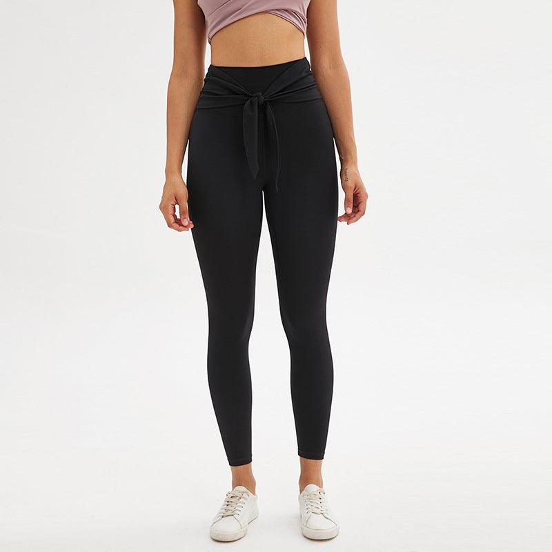 Nine-point legging yoga pants with straps - JWHL FASHION