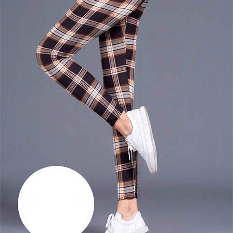 Milk silk check leggings - JWHL FASHION