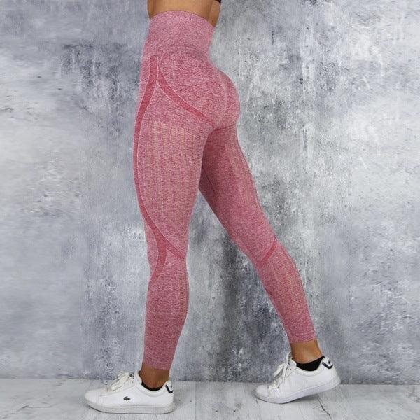 High waist yoga pants women's knit - JWHL FASHION