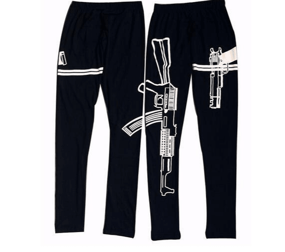 Letter printed cotton leggings mid-rise cropped pants yoga pants - JWHL FASHION