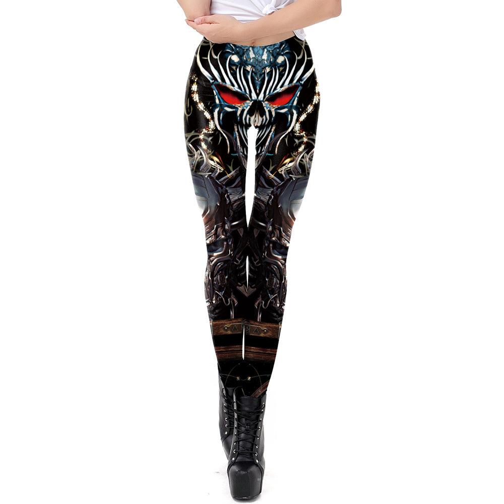 Mechanical Print Leggings Summer New Style All-Match Slim Pencil Feet Pants - JWHL FASHION