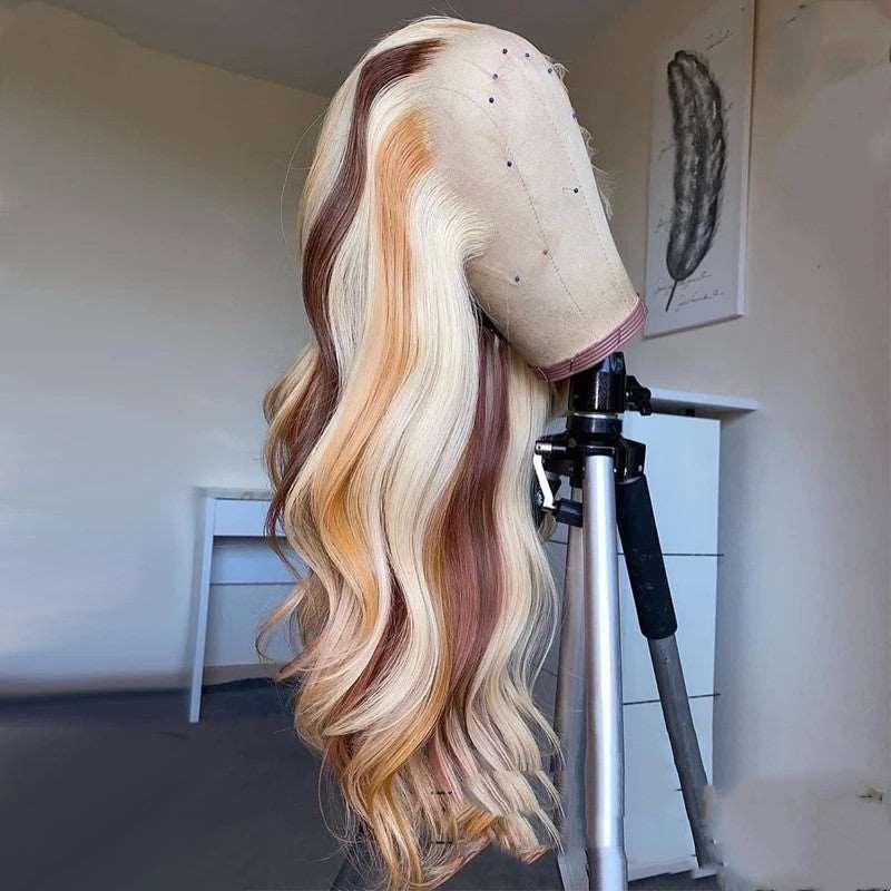 Body Wave Front Lace bleached human hair Wig