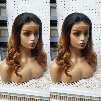 Ombre 1B 27 Body Wave 4x4 Lace Wig, Brazilian Human Hair Wigs - JWHL FASHION