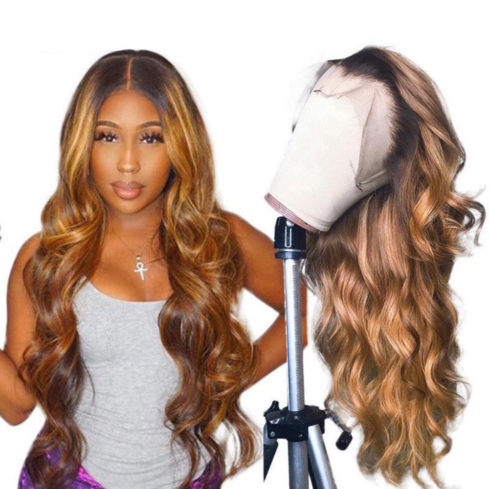 36. Ombre Front Lace Remy 100% Human Hair Wig - JWHL FASHION