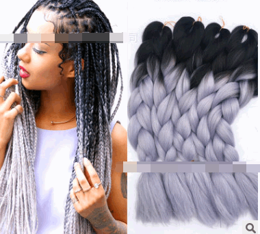 African Jumbo high-temperature silk braided hair bundles