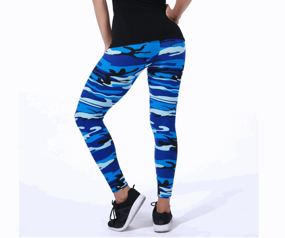 European and American fashion camouflage printed flower leggings - JWHL FASHION