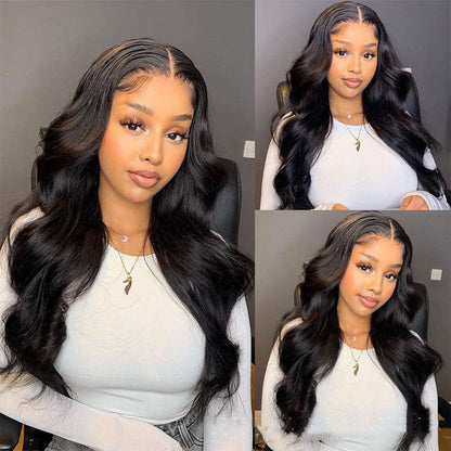 4X4 Body Wave Front Lace Human Hair Wig, Pre-Plucked with Baby Hair