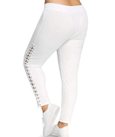 Stretchy  Plus Size Ripped Leggings - JWHL FASHION