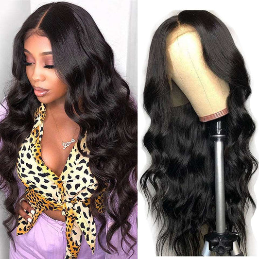 Chemical fiber black long curly hair synthetic wig