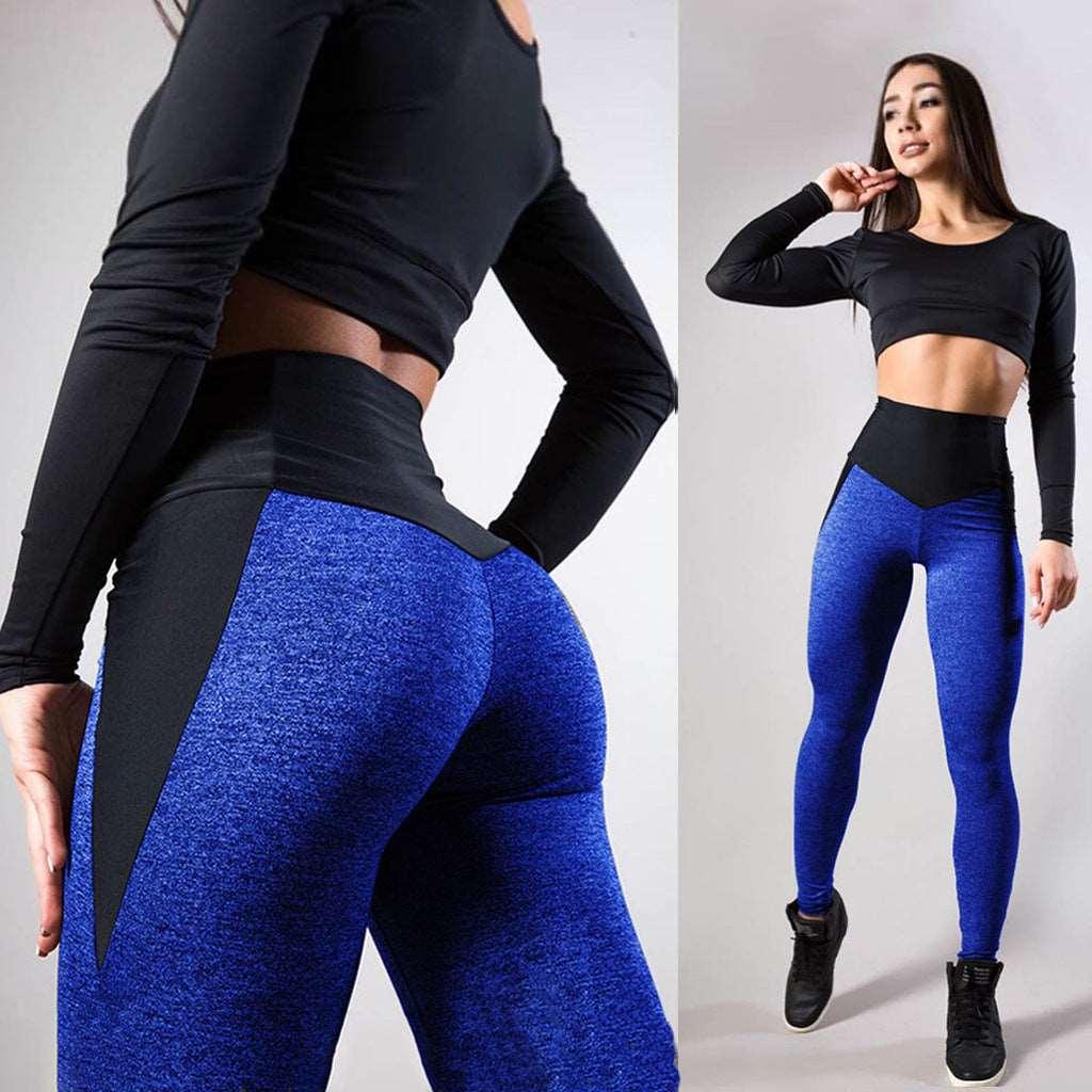 Contrasting Color Stitching Hip-Lifting Slim-Fitting Sports Yoga Leggings