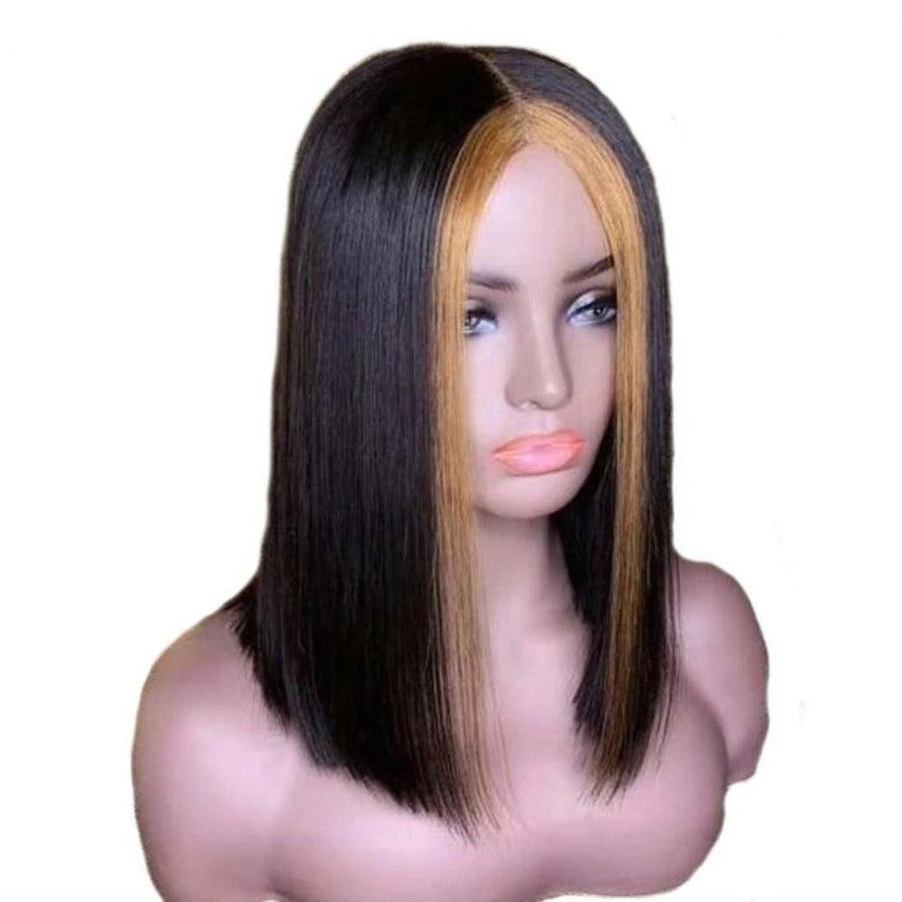 Front Lace Short Straight Blended Human Hair Wig - JWHL FASHION