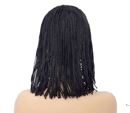 Chemical Fiber Box Braids Wig with Rose Net