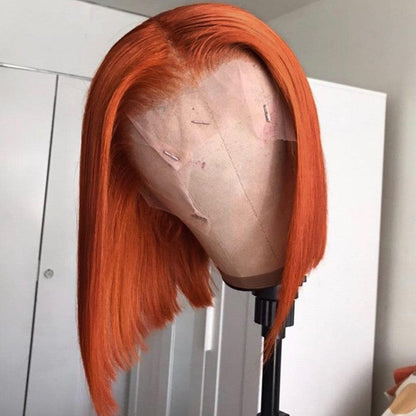 Short Bob Gradient Orange Front Lace Human Hair Wig - JWHL FASHION