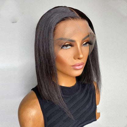 Bone Straight 13X4 Transparent Front Lace Human hair Wig