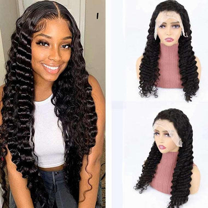 Deep Wave Human Hair Front Lace Wig