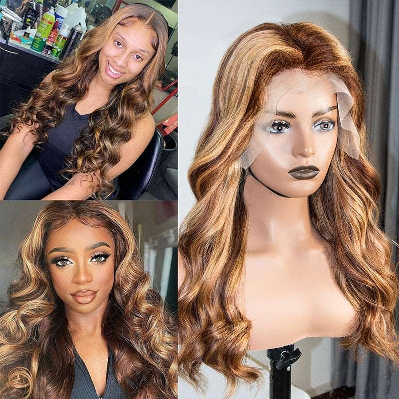 Brazilian Body Wave Human Hair 13X4 Half Lace Wig