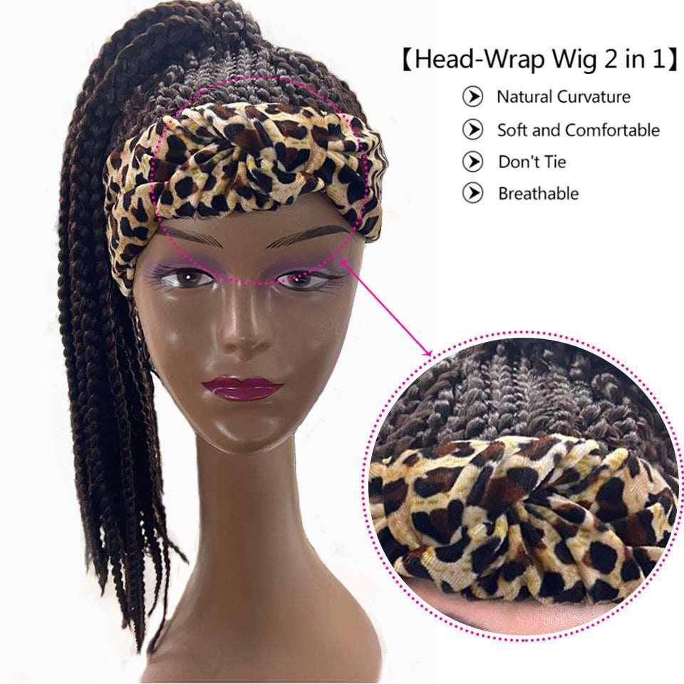 African Leopard Headband Braided Wig