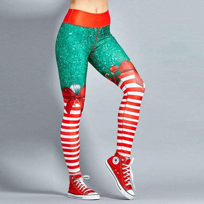 Christmas print clothing fitness pants yoga pants