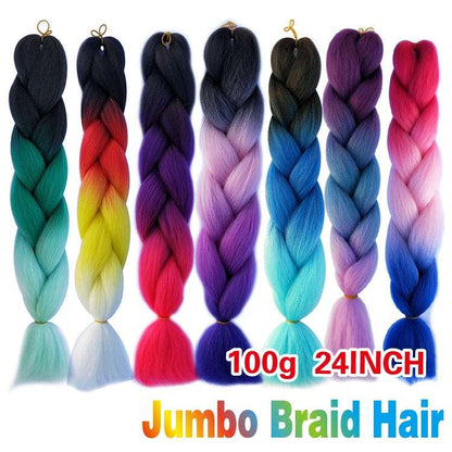 African Jumbo high-temperature silk braided hair bundles