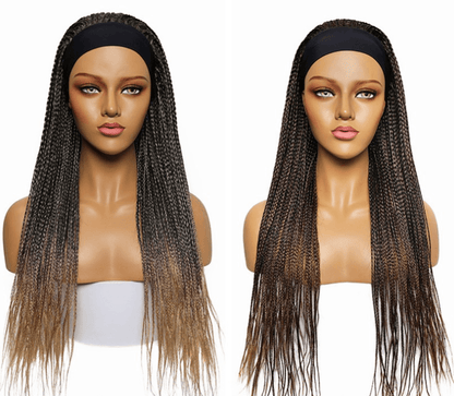 Ice Silk Three-strand Braids Wig, Brazilian Hook Stretch Net With Turban Wig - JWHL FASHION