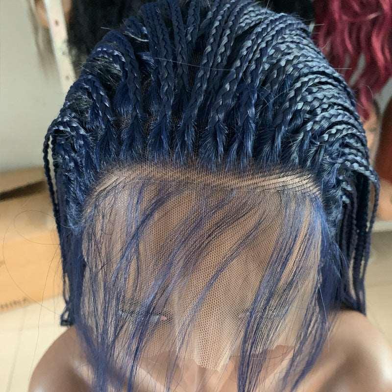 Blue three-strand braided Wig