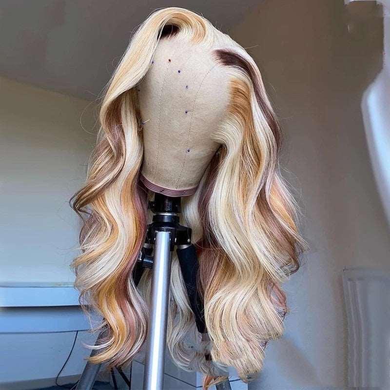 Body Wave Front Lace bleached human hair Wig