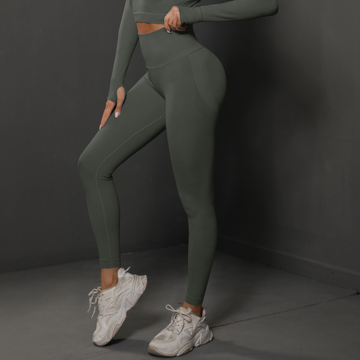 High Waist Seamless Yoga Pants, Sport Gym Leggings Outfit