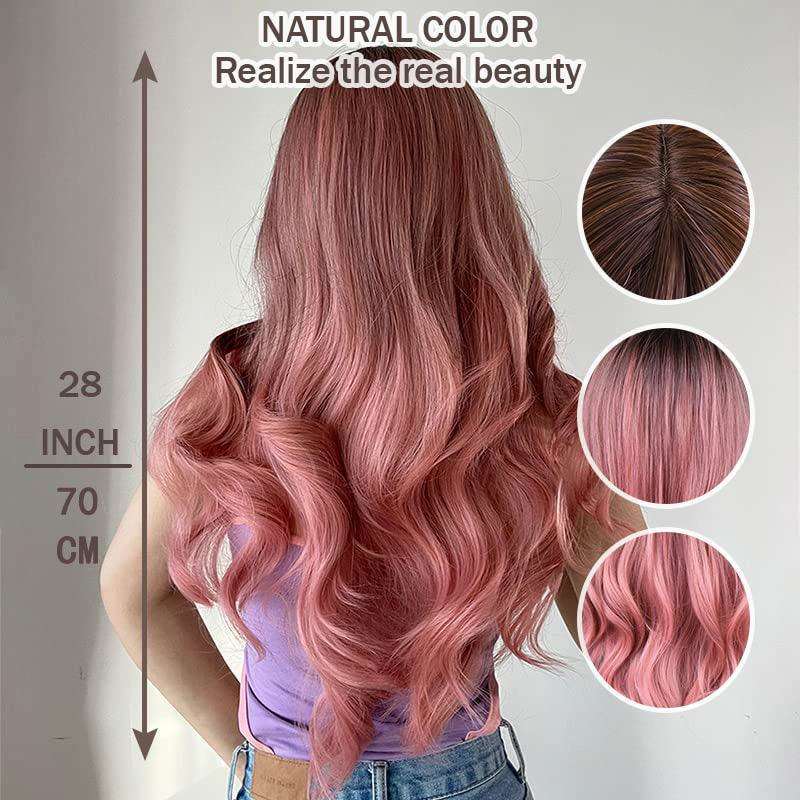 Gradient Pink Chemical Fiber Wig - JWHL FASHION