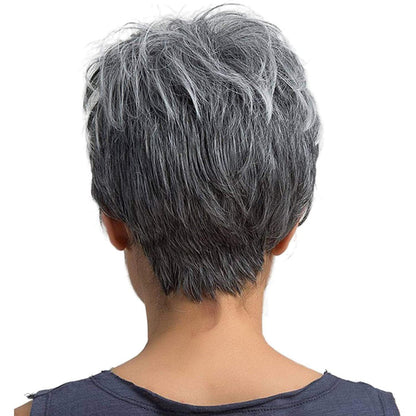 Gradient Silver Grey Chemical Fiber Wig - JWHL FASHION