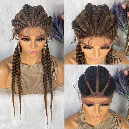 Front Lace Braided Wig With Baby Hair 4 Braids - JWHL FASHION