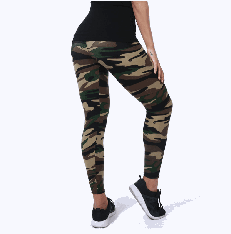 European and American fashion camouflage printed flower leggings - JWHL FASHION