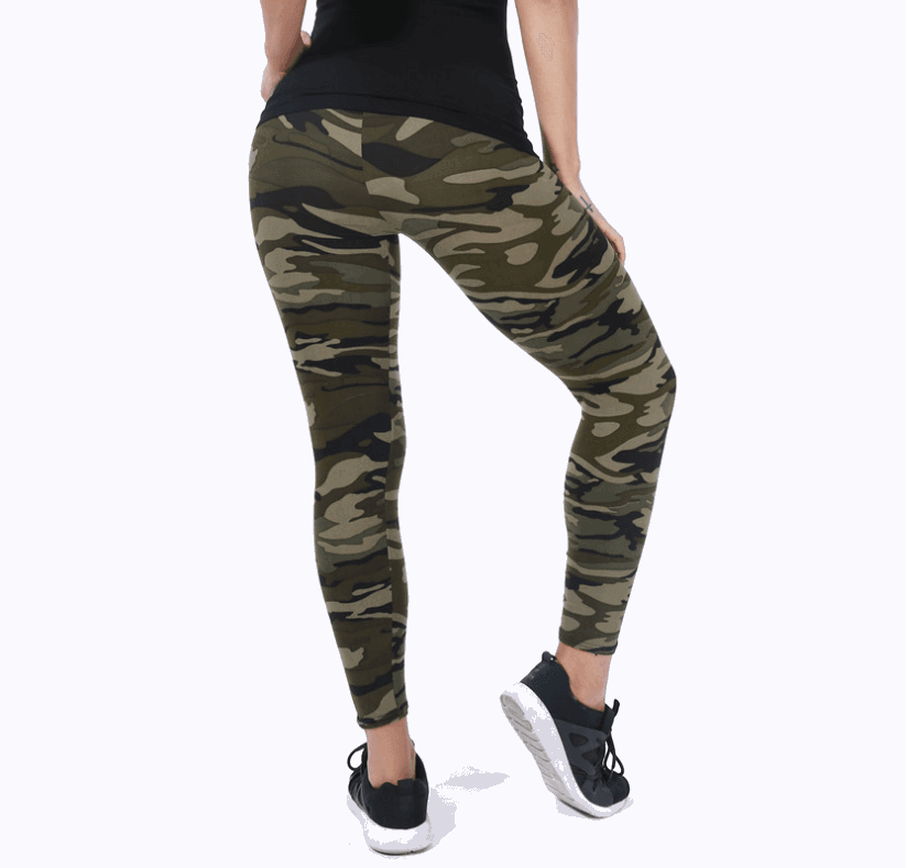 European and American fashion camouflage printed flower leggings - JWHL FASHION