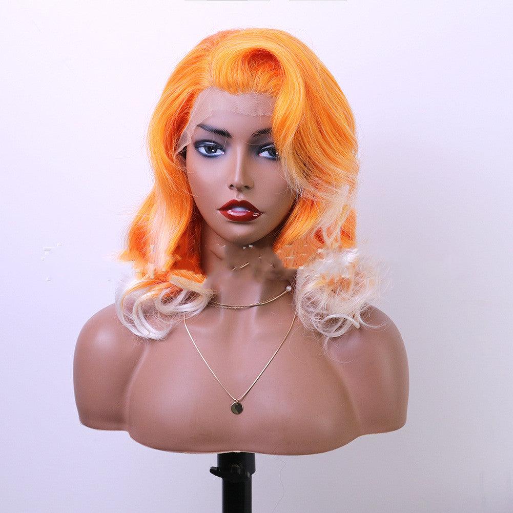 Orange White High-Temperature Silk Synthetic Wig - JWHL FASHION