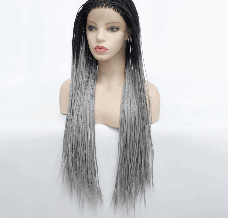 Grey Triple Strand Braided wig - JWHL FASHION