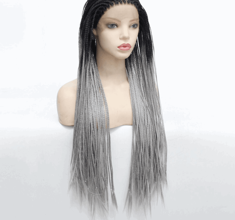 Grey Triple Strand Braided wig - JWHL FASHION