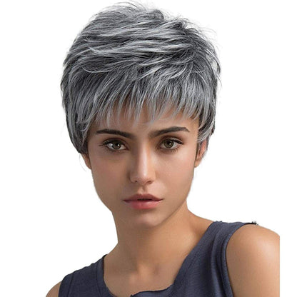 Gradient Silver Grey Chemical Fiber Wig - JWHL FASHION