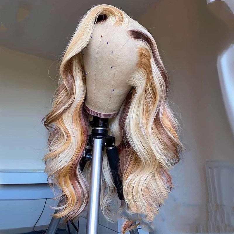 Body Wave Front Lace bleached human hair Wig