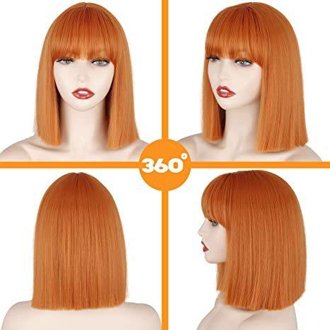 Full-head Short Straight Hair Synthetic Wig - JWHL FASHION