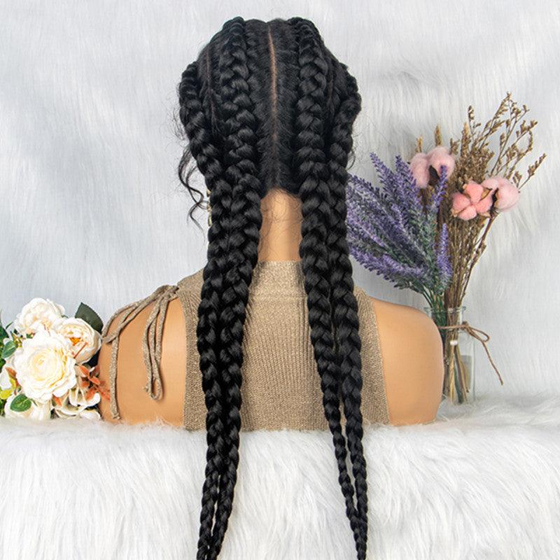 Front Lace Braided Wig With Baby Hair 4 Braids - JWHL FASHION