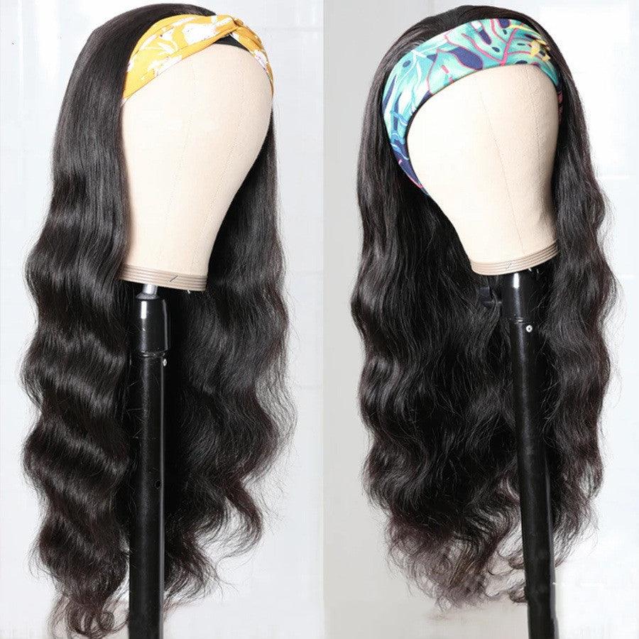 Ice Silk Headband Real Human Hair Wig - JWHL FASHION