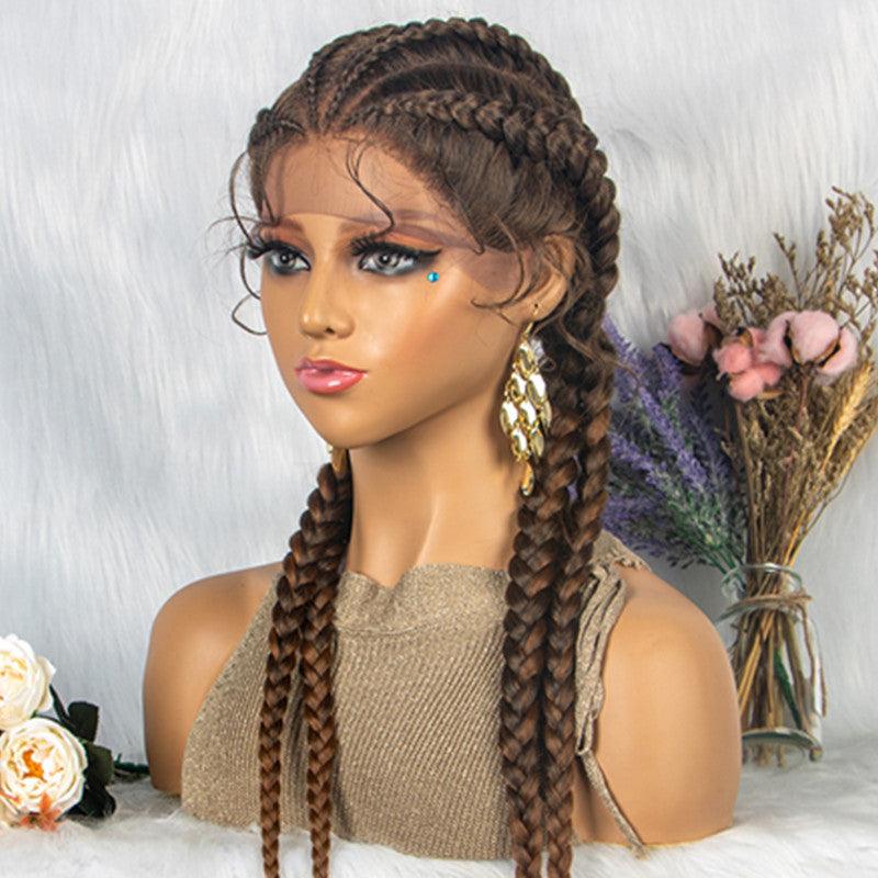 Front Lace Braided Wig With Baby Hair 4 Braids - JWHL FASHION