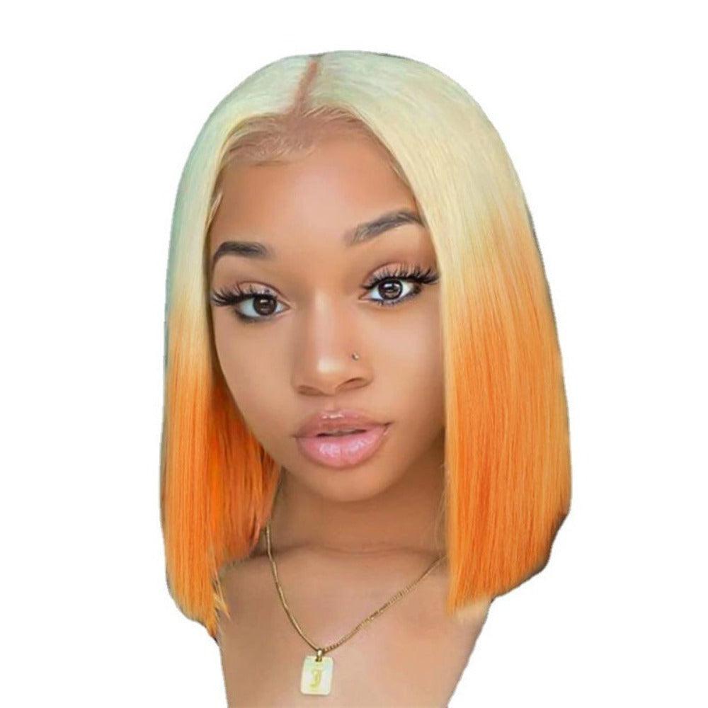 13. New Gradient Medium Short Straight Hair Synthetic Wig - JWHL FASHION