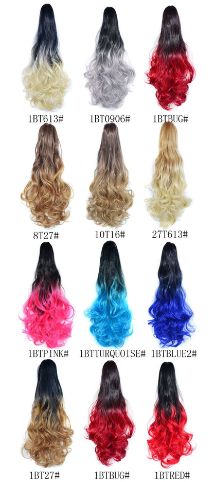 33. Ponytail Gradient Color Long Curly Hair Wig